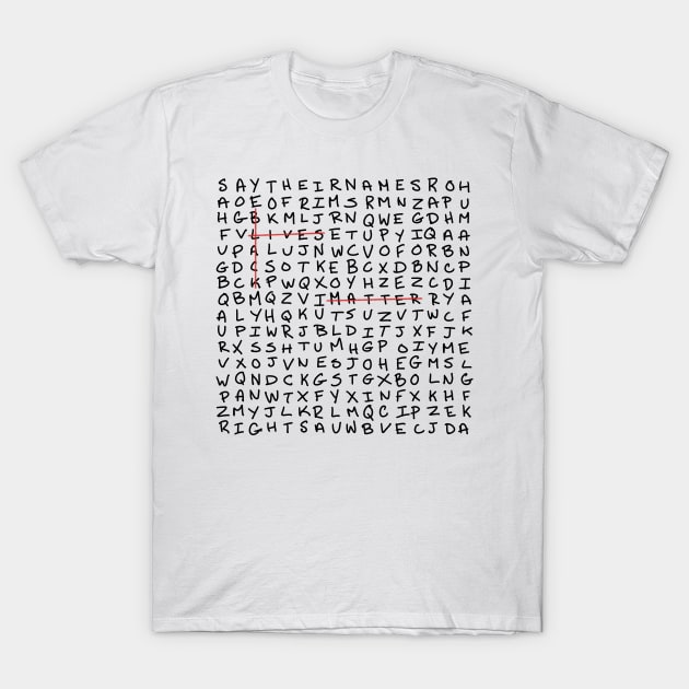 BLM crossword bl T-Shirt by ThickkArts